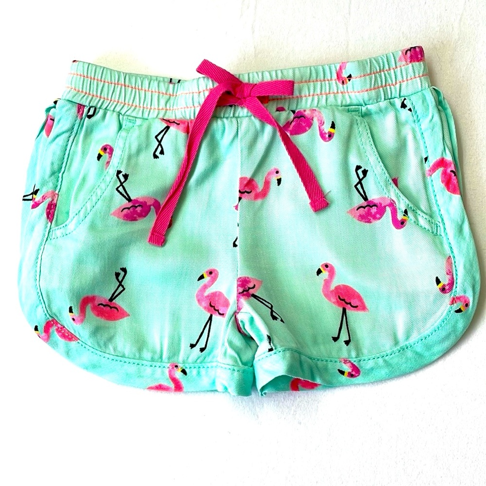 Love, Fire Toddler Girl Flamingo Shorts, Size 4